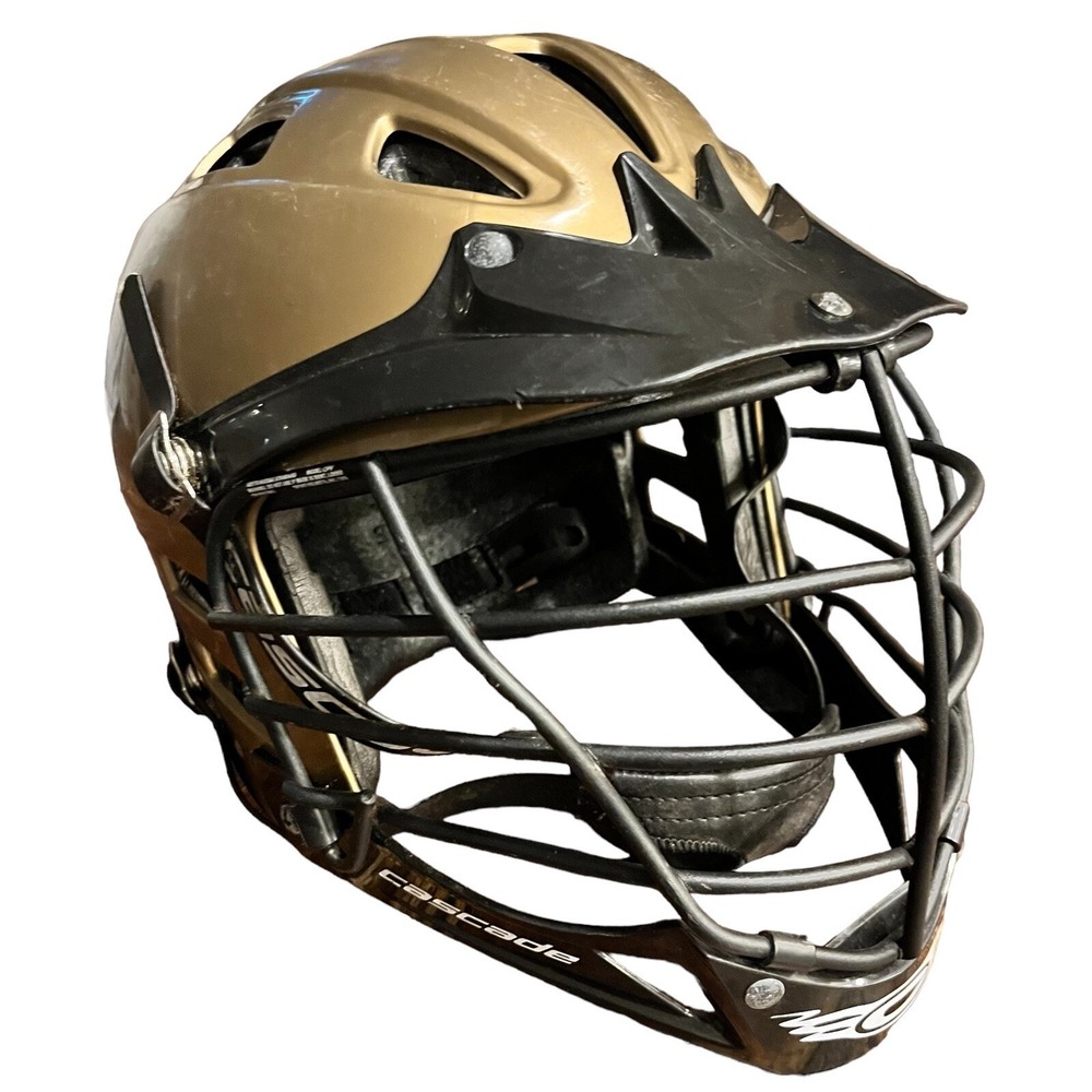 Lacrosse Helmet Cascade CPV Small/Medium Gold SPR Fit NOCSAE Metal Facemask